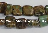 CNI37 15.5 inches 6*6mm square natural imperial jasper beads