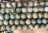 CNI404 15.5 inches 12mm round blue impression jasper beads