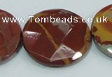 CNJ02 15.5 inches 40mm faceted coin natural noreena jasper beads