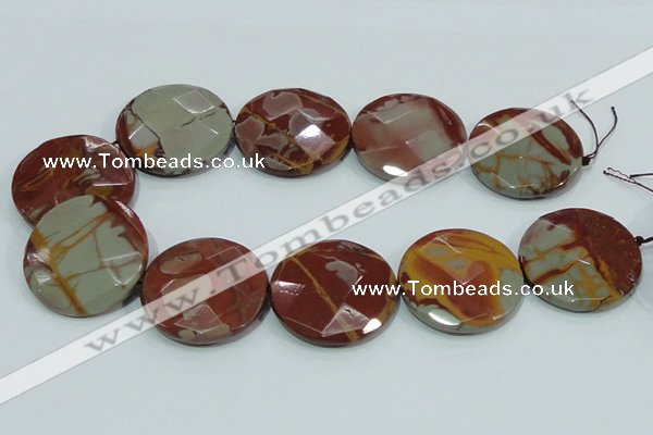 CNJ02 15.5 inches 40mm faceted coin natural noreena jasper beads