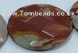 CNJ03 15.5 inches 50mm faceted coin natural noreena jasper beads