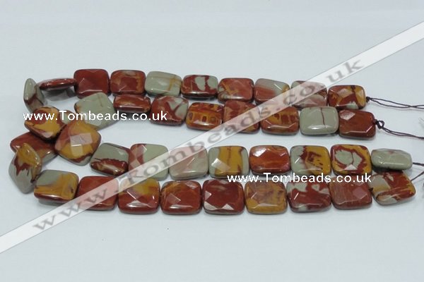 CNJ16 15.5 inches 20*20mm faceted square natural noreena jasper beads