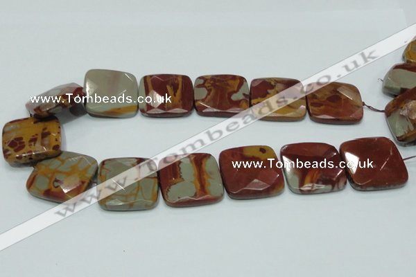 CNJ17 15.5 inches 30*30mm faceted square natural noreena jasper beads