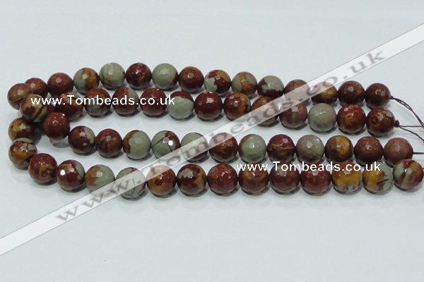 CNJ18 15.5 inches 14mm faceted round natural noreena jasper beads