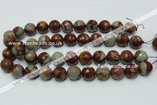 CNJ20 15.5 inches 18mm faceted round natural noreena jasper beads