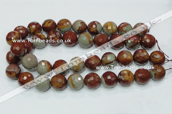 CNJ21 15.5 inches 20mm faceted round natural noreena jasper beads