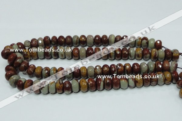 CNJ23 15.5 inches 8*14mm faceted rondelle natural noreena jasper beads