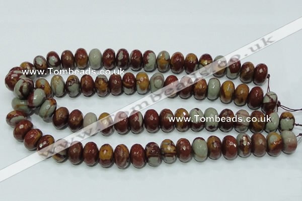 CNJ24 15.5 inches 10*16mm faceted rondelle natural noreena jasper beads