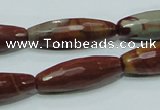 CNJ30 15.5 inches 10*30mm faceted rice natural noreena jasper beads