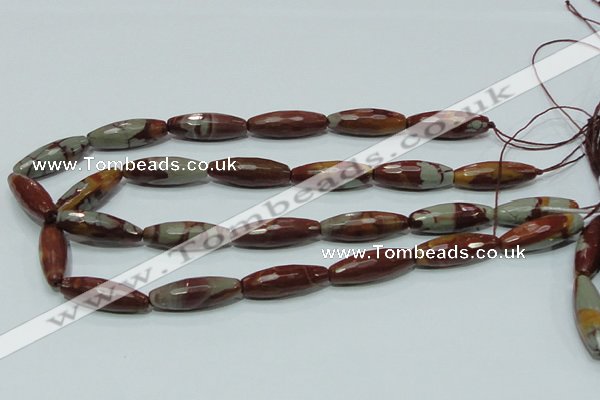 CNJ30 15.5 inches 10*30mm faceted rice natural noreena jasper beads