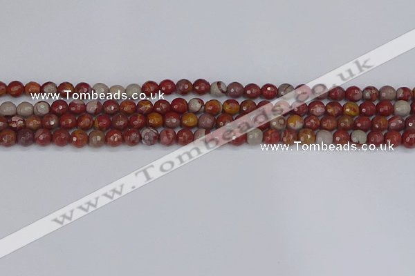 CNJ308 15.5 inches 4mm faceted round noreena jasper beads