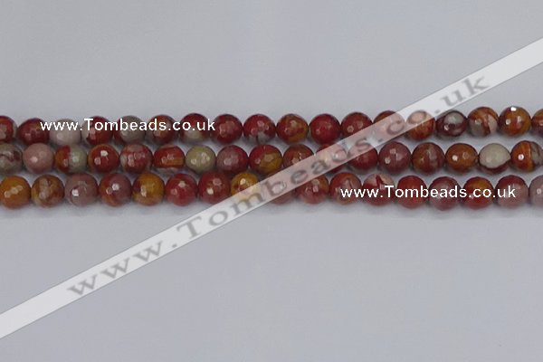 CNJ310 15.5 inches 8mm faceted round noreena jasper beads