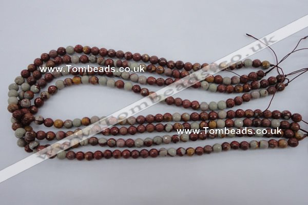 CNJ36 15.5 inches 6mm faceted round noreena jasper beads