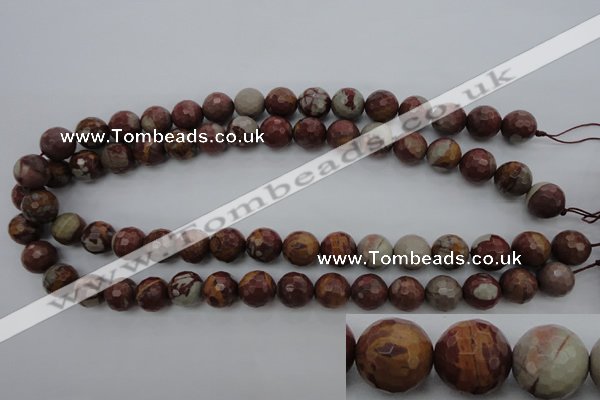 CNJ38 15.5 inches 12mm faceted round noreena jasper beads wholesale