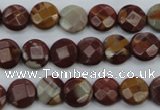 CNJ41 15.5 inches 10mm faceted coin noreena jasper beads