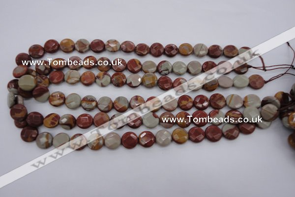 CNJ42 15.5 inches 12mm faceted coin noreena jasper beads