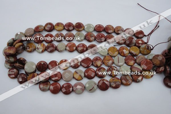 CNJ43 15.5 inches 14mm faceted coin noreena jasper beads