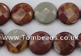 CNJ44 15.5 inches 16mm faceted coin noreena jasper beads