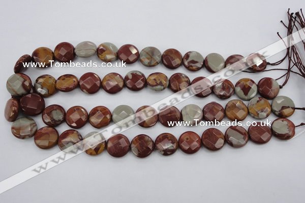 CNJ44 15.5 inches 16mm faceted coin noreena jasper beads