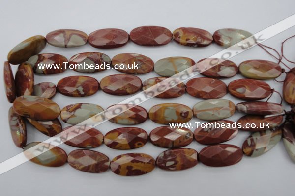 CNJ51 15.5 inches 15*30mm faceted oval noreena jasper beads