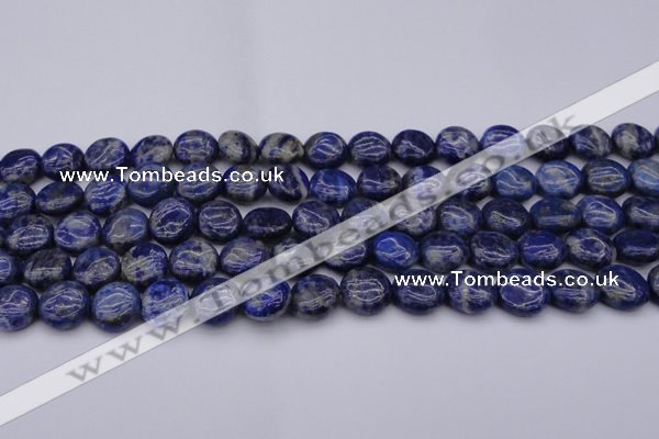 CNL1105 15.5 inches 10mm flat round lapis lazuli gemstone beads