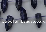 CNL1151 15.5 inches 7*17mm faceted cone lapis lazuli gemstone beads