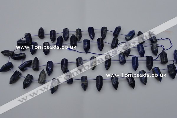 CNL1151 15.5 inches 7*17mm faceted cone lapis lazuli gemstone beads