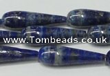 CNL1271 15.5 inches 10*35mm teardrop natural lapis lazuli beads