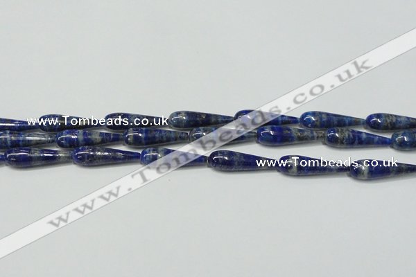 CNL1271 15.5 inches 10*35mm teardrop natural lapis lazuli beads