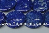 CNL1303 15.5 inches 22mm flat round natural lapis lazuli beads