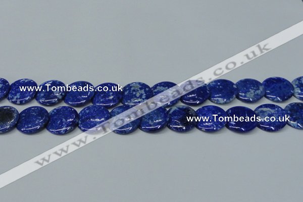 CNL1303 15.5 inches 22mm flat round natural lapis lazuli beads