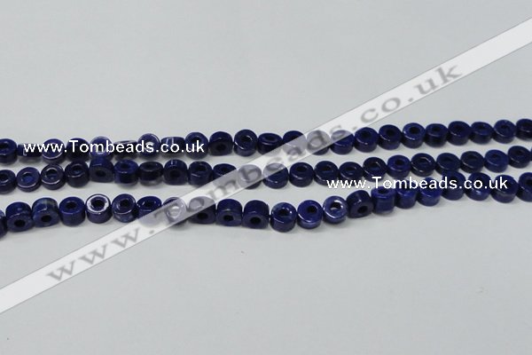 CNL1307 15.5 inches 8mm donut natural lapis lazuli beads
