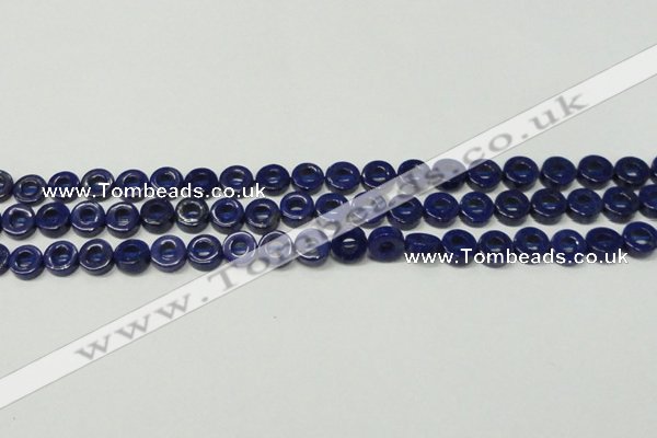 CNL1308 15.5 inches 10mm donut natural lapis lazuli beads