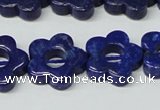 CNL1311 15.5 inches 18mm carved flower natural lapis lazuli beads