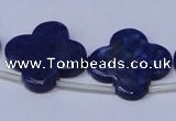 CNL1317 Top drilled 24mm flower natural lapis lazuli beads