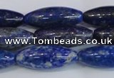 CNL1601 15.5 inches 12*30mm rice lapis lazuli gemstone beads