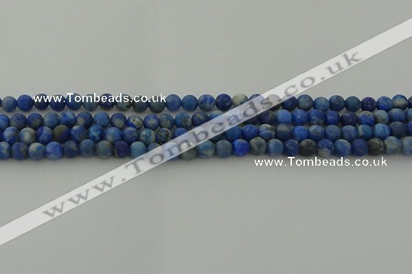 CNL1651 15.5 inches 6mm round matte lapis lazuli beads wholesale