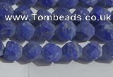 CNL1665 15.5 inches 6mm faceted nuggets matte lapis lazuli beads