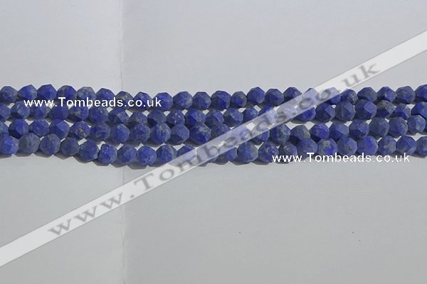 CNL1665 15.5 inches 6mm faceted nuggets matte lapis lazuli beads