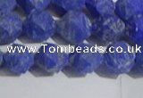 CNL1666 15.5 inches 8mm faceted nuggets matte lapis lazuli beads