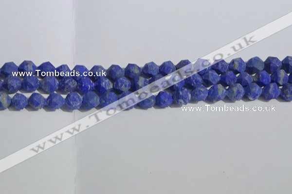 CNL1666 15.5 inches 8mm faceted nuggets matte lapis lazuli beads