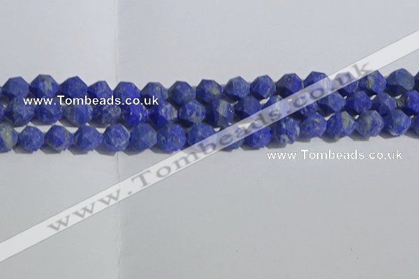 CNL1667 15.5 inches 10mm faceted nuggets matte lapis lazuli beads