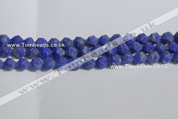 CNL1668 15.5 inches 12mm faceted nuggets matte lapis lazuli beads