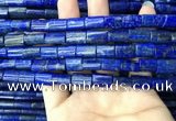 CNL1680 15.5 inches 8*12mm - 9*14mm flat tube lapis lazuli beads