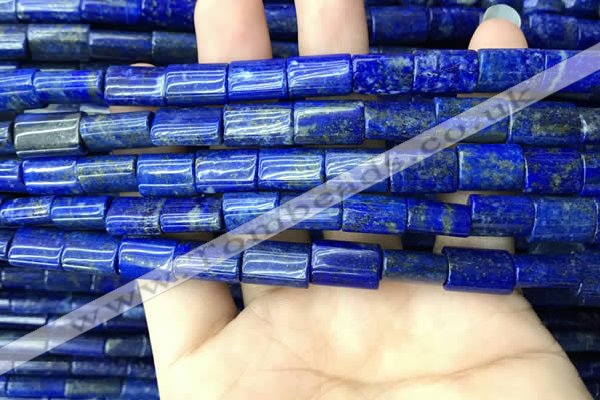 CNL1680 15.5 inches 8*12mm - 9*14mm flat tube lapis lazuli beads