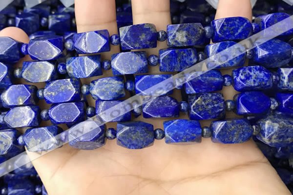 CNL1688 4mm round & 8*12mm - 11*15mm faceted nuggets lapis lazuli beads