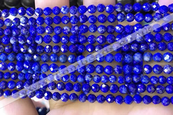 CNL1705 15.5 inches 4mm faceted round lapis lazuli beads