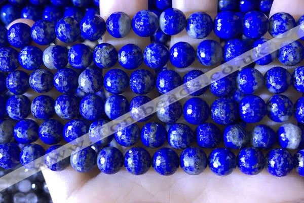 CNL1709 15.5 inches 8mm faceted round lapis lazuli beads