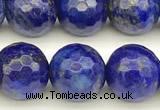 CNL1737 15 inches 10mm faceted round lapis lazuli beads