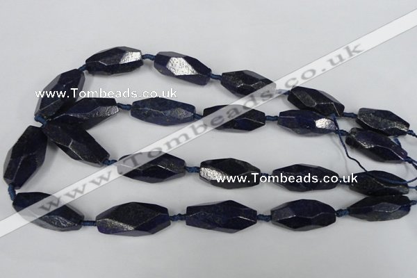 CNL442 15.5 inches 13*30mm faceted nuggets natural lapis lazuli beads